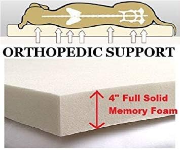 41"X27"X4" Beige Color Orthopedic Waterproof Memory Foam Pet Pad Bed for Medium Large Dog Crate Size 42"X28" with 2 External Covers