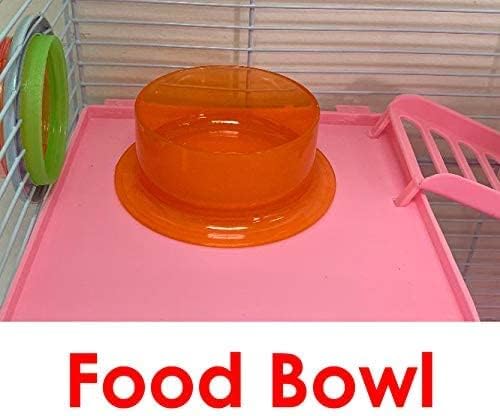 Pink Large Twin Tower Habitat Hamster Home Rodent Gerbil Mouse Mice Rat Wire Animal Cage Long Crossover Tube Expandable and Customizable with Hide House Running Wheel Food Bowl Water Bottle Deep Base