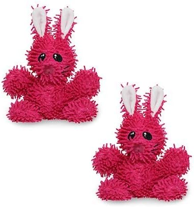 MIGHTY- Microfiber Ball - Farm – Made with Squeaker Balls and Minimal Stuffing. Strong & Tough. Interactive Play. Machine Washable & Floats (Rabbit, Jr 2 Pack)
