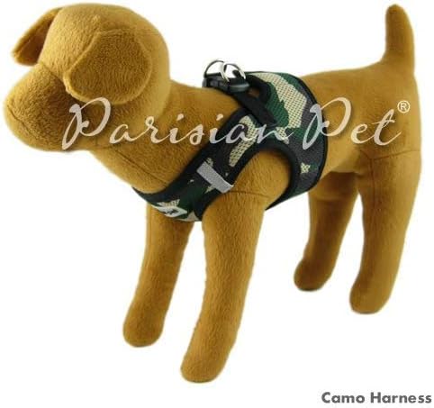 Parisian Pet Step-in Dog Harness - Breathable Mesh No Pull Puppy Harness with Dual D-Ring - Adjustable Harnesses for Dogs - Soft Padded Camo Pet Vest - Lightweight Dog Vests for Large Sized Dogs