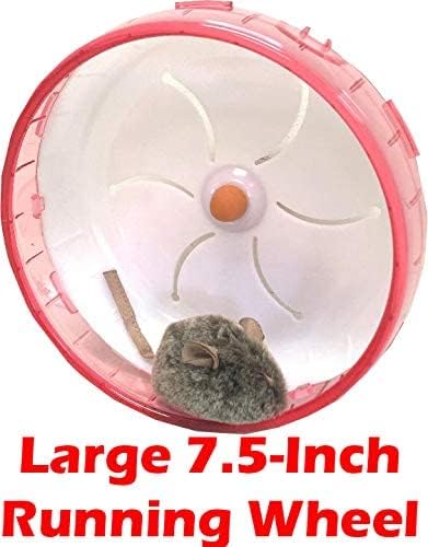 28” X-Large 2-Tiers Acrylic Clear Hamster Mouse Deluxe Palace House Habitat with Large Running Wheel Water Bottle Tower Food Bowl Hide House Deep Base Ground Expandable Outlet