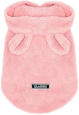 Easter Dog & Cat Outfit - Bunny Ears Cat Hoodies Fleece Puppy Clothes for Small Dogs & Cats (Medium, Pink)