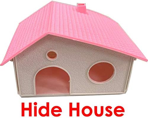 Large Pink 5-Level Expansible and Customizable Cross Twin Tower Tube Tunnel Habitat Hamster Rodent Gerbil Mouse Mice Rat Home Cage with Hide House Excercise Running Wheel Food Dish Water Bottle