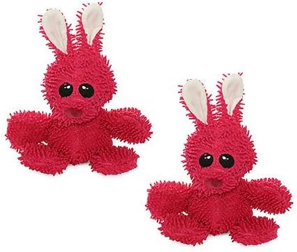 MIGHTY- Microfiber Ball - Farm – Made with Squeaker Balls and Minimal Stuffing. Strong & Tough. Interactive Play. Machine Washable & Floats (Rabbit, Medium 2 Pack)