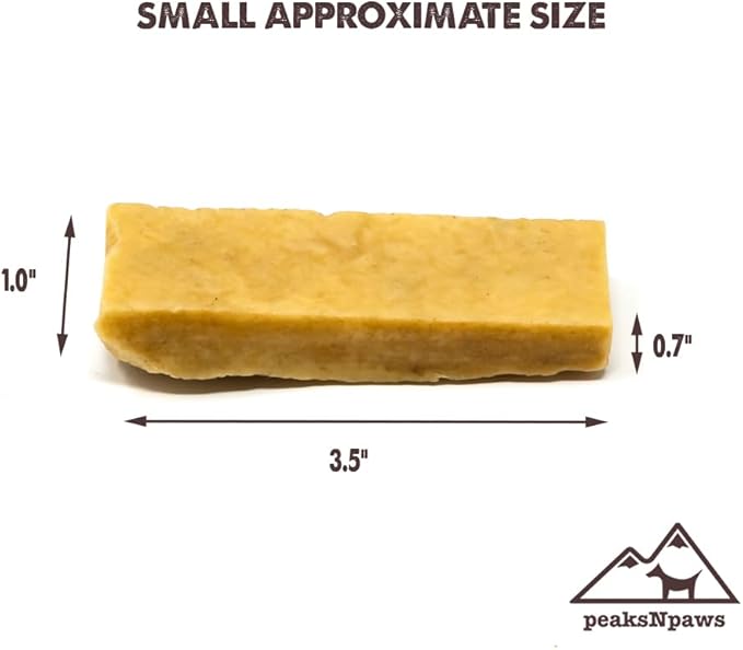peaksNpaws Yak Cheese Himalayan Dog Chews, High Protein, Natural Dog Treats, Lactose Free, Chew Sticks for Aggressive Chewers, Long Lasting Pet Treat for Small, Medium & Large Dogs, Small 10 Chews