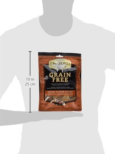 Darford Grain Free Dog Treats – Bacon Recipe – 12 oz Bag – All Natural Baked Dog Biscuits with Real Meat – No Corn, Soy, or Grains – No by-Products or Artificial Flavors – Made in Canada