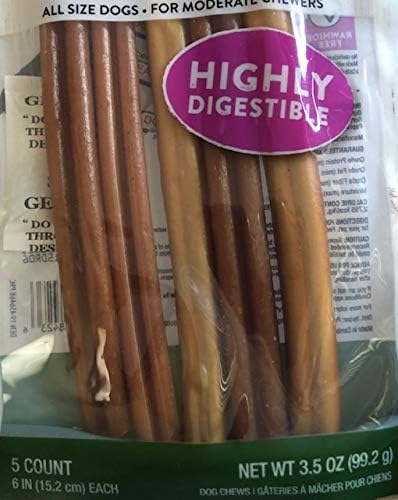 Dentleys`s Rawhide-Free Chew Sticks with Real Bully Highly Digestible 5-6 inch Sticks