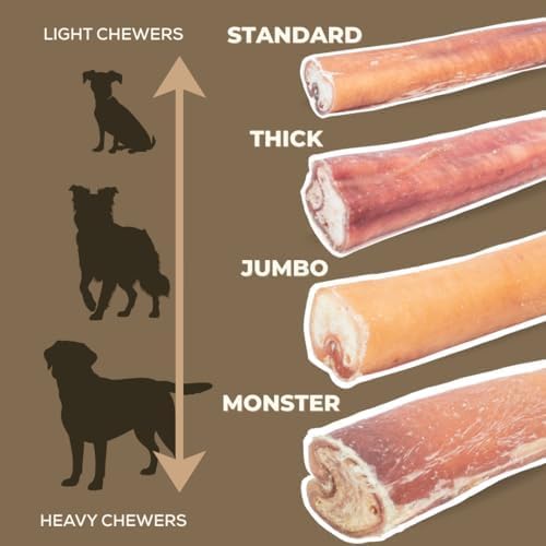 Bully Bunches Premium 6 Inch Standard Odor-Free Bully Sticks for Small to Medium Dogs & Puppies - Consistently Sized, Long Lasting Chews for Oral Care - All Natural, 100% Beef Dog Treats (10 Pk)
