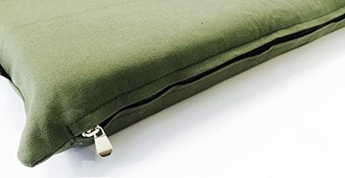 Luxurious Comfort Pet Dog Bed External Cover for Small and Large Dogs - Cover ONLY (36"x29" (34"x27"x3"), Canvas - Green)