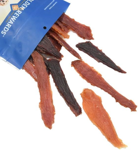 Golden|Rewards Premium High-Protein Dog Treats – Chicken, Duck & Beef Jerky Variety – Single Ingredient, Grain-Free – 12 oz Bag