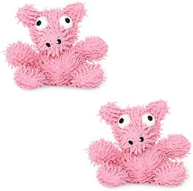 MIGHTY- Microfiber Ball - Farm – Made with Squeaker Balls and Minimal Stuffing. Strong & Tough. Interactive Play. Machine Washable & Floats (Pig, Jr 2 Pack)
