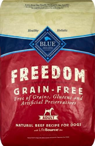 Blue Buffalo Freedom Grain-Free Dry Dog Food, Complete & Balanced Nutrition for Adult Dogs, Made in the USA with Natural Ingredients, Beef & Potatoes, 24-lb Bag