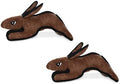 TUFFY - World's Tuffest Soft Dog Toy -Barnyard- Multiple Layers. Made Durable, Strong & Tough. Interactive Play (Tug, Toss & Fetch). Machine Washable & Floats. (Brown Rabbit, Large 2 Pack)