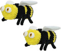 MIGHTY- Microfiber Ball - Farm – Made with Squeaker Balls and Minimal Stuffing. Strong & Tough. Interactive Play. Machine Washable & Floats (Bee, Medium 2 Pack)