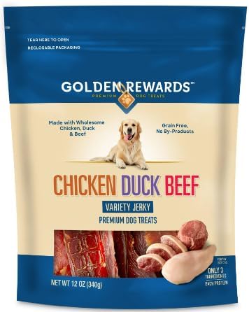 Generic Golden Rewards Chicken, Duck, and Beef Recipe Variety Flavor Dry Jerky Treats for All Dogs, 12oz