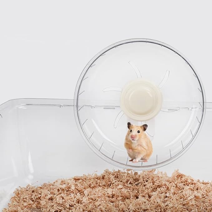 Silent Hamster Exercise Wheel - Hamster Toy Accessories 6.3 Inch Running Spinner Quiet Hamster Runner for Small Animal Pet Gerbil Dwarf Syrian Hamster Hedgehog Rat Mouse Mice etc.