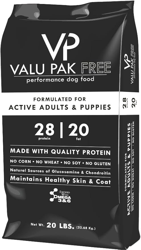 Valu-Pak Free 28-20 Dog Food | Black Bag (20 lbs)