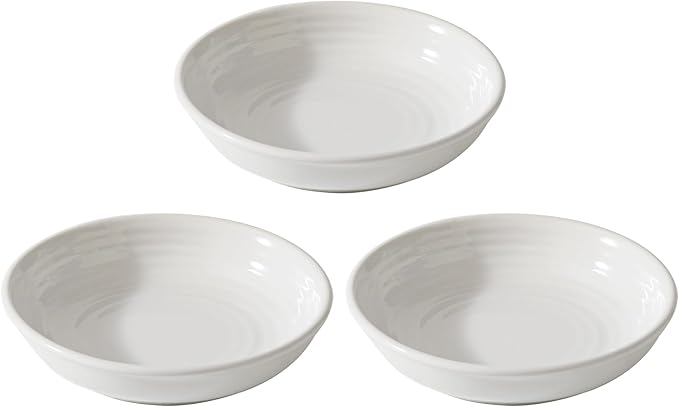 Havniva Ceramic Wide Whisker Friendly Cat Dishes, Set of 3 Ceramic Cat Bowls, Anti-Slip Indoor Kitten Feeding Food& Water Dish to Prevent Whisker Fatigue(3 Pcs, White)
