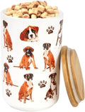 Greenline Goods Premium Dog Treat Ceramic Canister Set – Boxer Airtight Canister for Fresh Treats, Ceramic Jar & Containers with Lids, Farmhouse Canisters, Ideal Kitchen Canisters for Countertop