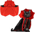 Halloween Cat Vampire Cloak Costume Adjustable Red Black Pet Cape Costume Clothes, Halloween Pet Accessories Costumes Outfit Decor Cowl for Small Cats Dogs Animals Halloween Party pet Cosplay