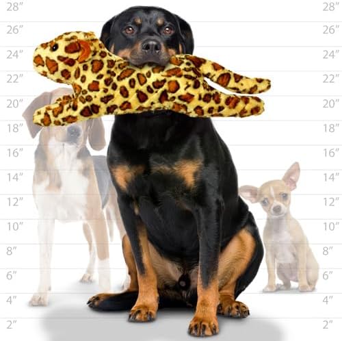 MIGHTY- Massive-Safari-Leopard- Squeaker-Multiple Layers. Made Durable, Strong & Tough. Interactive Play Dog Toy (Tug, Toss & Fetch). Machine Washable & Floats