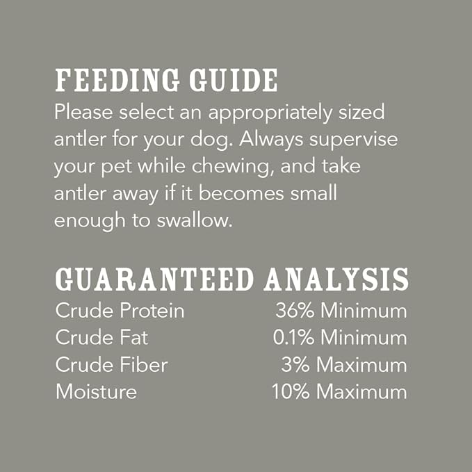 Amazon Brand - Wag Deer Antler Chew for Dogs, Naturally Shed, Whole, Medium 6-7.5 inches, Best for Dogs 15-30 lbs, 1.80 Ounce (Pack of 4)