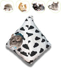 Small Animals Warm Hanging Wigwam Cage Accessories House Cave for Hamster, Guinea Pig, Rat, Chinchilla, Hedgehog, Degu and Rabbit (Small, Yellow Geometry)