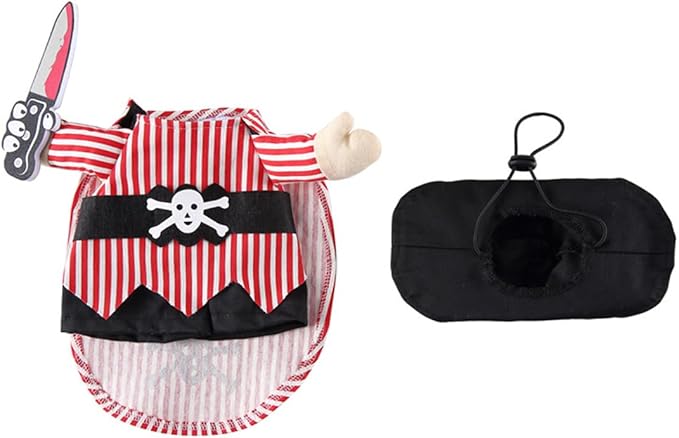 Puppy Pirate Dog Costume, Pet Cosplay Clothes Halloween Christmas Funny Party Costume for Cats and Small Dogs