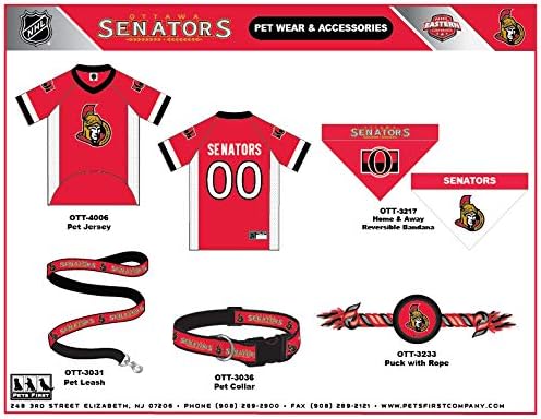 NHL Ottowa Senators Jersey for Dogs & Cats, Small. - Let Your Pet be a Real NHL Fan!