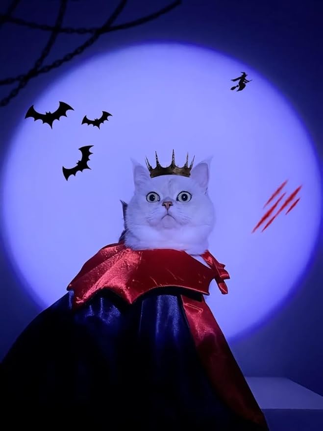FOIMAS Dog Cat Halloween Costume,Vampire Devil Cape Cloak Pet Costume for Cats Dogs Halloween Costume Party Supply