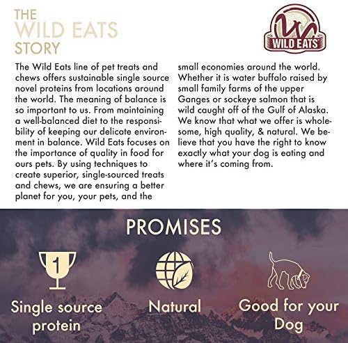 Wild Eats Water Buffalo Horn No Hide Dog Bones & Chews (All Natural, Single Source Protein, GrainFree Treat, Long Lasting Dog Chews & Bones) 4 Pack, Medium-Horn