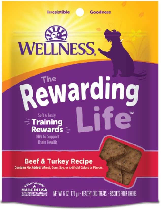 Wellness-Wellbites Natural Grain Free Soft Dog Treats, 4 Flavor ( Beef & Turkey , Chicken & Venison , Chicken & Lamp, Turkey & Duck) 6 oz