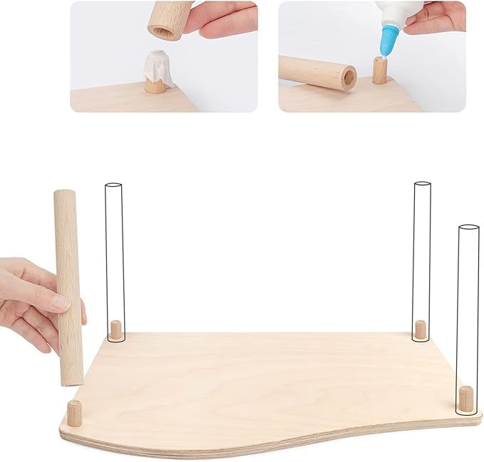 Niteangel Hamster Play Wooden Platform for Food Bowl Drinking Bottle and Other cage Accessories (Wave - 7" Height)