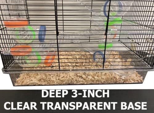 Large Multi-Floors Expandable and Customizable Twin Tower Mansion with Top Lookout Play Zone On Crossover Tube Tunnel for Syrian Hamster Rodent Gerbil Mouse Mice Rat Cage Deep Acrylic Clear Base