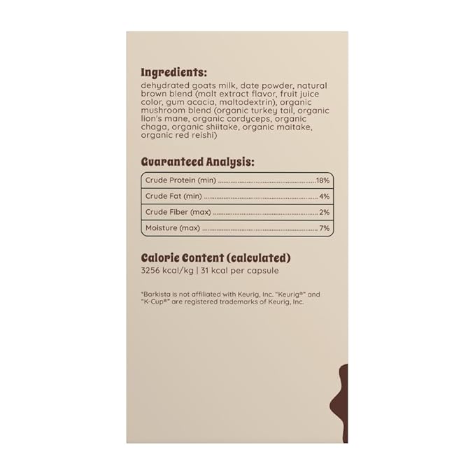 K9-Cups - Coffee for Dogs, Caramel Latte Dog Treat Beverage - Single Serve Latte K-Cups Pods for Keurig, 10 Count | All Natural, Human Grade, No Caffeine, Goats Milk + Mushrooms