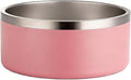 Stainless Steel Pet Bowl 64oz - Large Capacity Dog Cat Food Water Bowl, Non-Slip Pink Feeding Bowl for Medium Large Pets