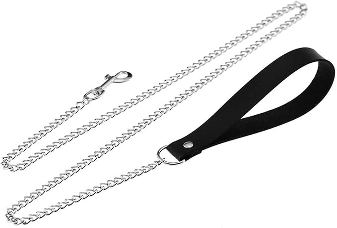 Black&White Bell Choker Collar and Leash Chain Set for Pet Dog Cute Cosplay Accessories,Butterfly Bow Leather Necklace with Buckle