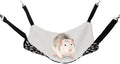 Wontee 2 Pack Small Animal Hammock Soft Fleece Sleeping Bed for Mice Rat Chinchilla Guinea Pig Ferret Kitten Cat Rabbit (M: 13.76x13.76inch, Black White Dot)