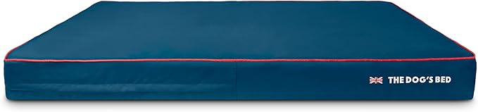 The Dog’s Bed Replacement Outer Cover, Oxford Fabric, Blue with Red Trim & UK Flag, XXXL, 6-Inch