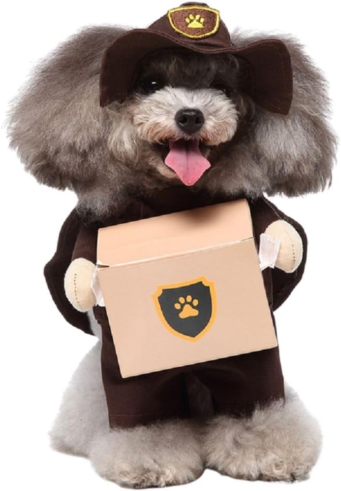 Puppy Porter Dog Costume, Pet Cosplay Clothes Halloween Christmas Funny Party Costume for Cats and Small Dogs (Medium, Porter)