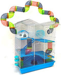 Large 5-Level Twin Tower Habitat Hamster Home Rodent Gerbil Mouse Mice Rat Wire Animal Cage Long Crossover Tube