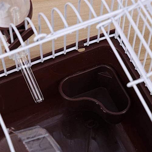 Small Pet Hamster Cage with Running Wheel Water Bottle Food Basin Portable Carrier House Mice Home Habitat for Going Out, Traveling (Coffee)