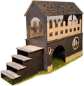 Modern Rabbit House - Castle, For 2 Rabbits, Guinea Pig, Chinchilla House, Rabbit woodern house, Rabbit Supplies, Bunny House (add 2 pillow)
