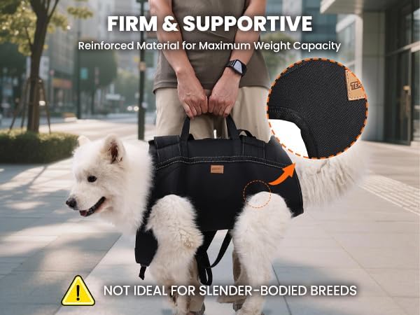 Dog Lift Harness Backpack Carrier for Large Dogs, Full Body Sling with Handle, Dog Harness for Joint Injuries, Arthritis, Ideal for Stairs, Elderly Dogs (Large 20-29 LBS)