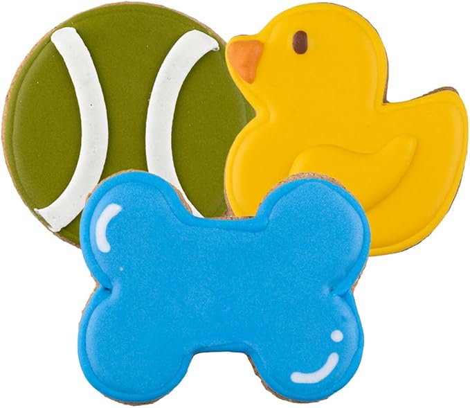 Playtime Biscuits | Hand-Decorated Dog Cookies – 3 Pack in Gift Box | Extra Large Dog Treats 62g Cookie, Vegan Snacks for Dogs, Gifts for Dogs