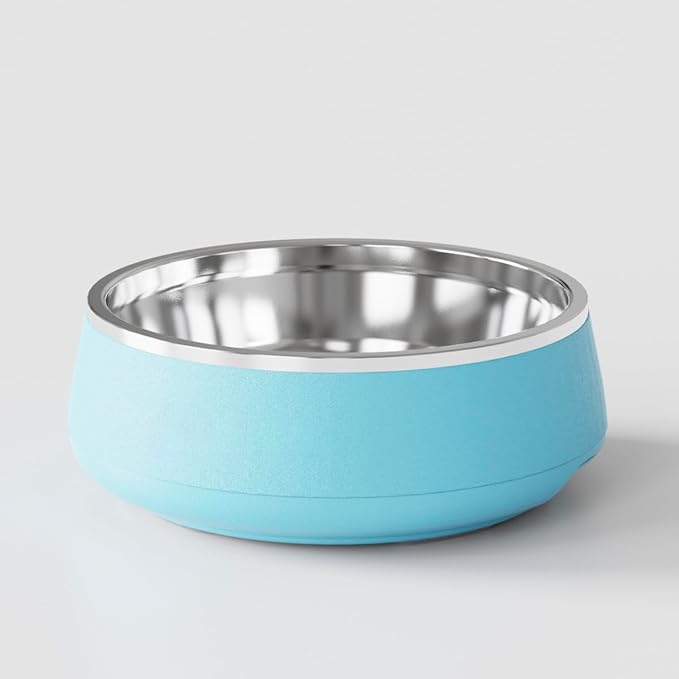 Stainless Steel Dog Bowls,32 oz. Stainless Dog Food Bowls Blue,Insulated Dog Bowl,Non Slip,Dishwasher Safe