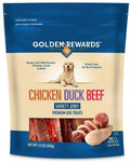 Golden- Rewards Chicken, Duck and Beef Premium Variety Dry -Jerky Treats for Dogs, Chicken, Duck and Beef Recipe -12 oz Bag (1 Pack)