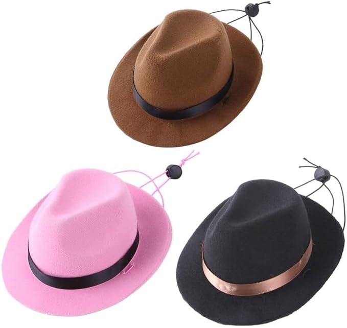 Pink Funny Pet Cowboy Hat, Cute Dog Cat Hat for Halloween Christmas Party Holiday and Daily Wearing Costume Accessories Photo Prop Pet Decoration