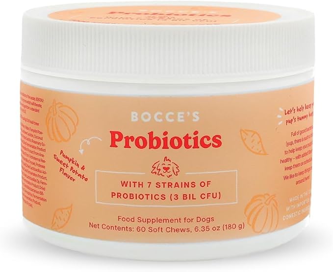 Bocce's Bakery Pumpk’n Spice Treats + Probiotic Supplement Bundle for Dogs – All-Natural, Wheat-Free Cookies & 7 Strains of Probiotics to Support Digestion – Baked in The USA with Real Ingredients
