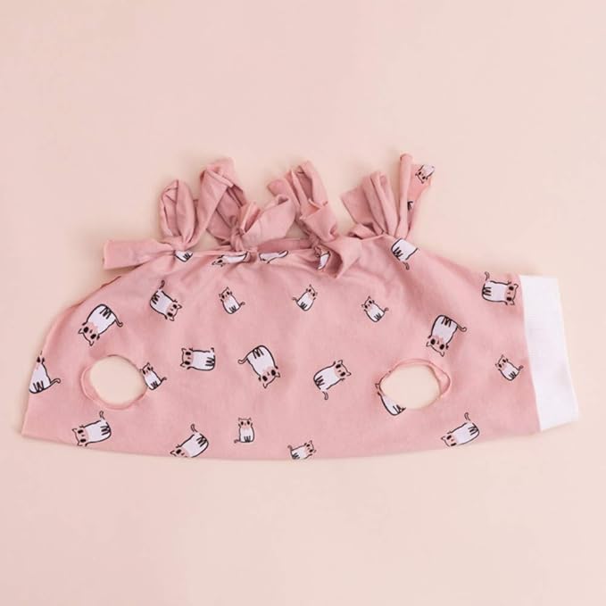 PUMYPOREITY Cat Recovery Suit - Female Kitten Onesie for Post-Surgery Care, Abdominal Wound & Skin Damage Recovery, S, Pink